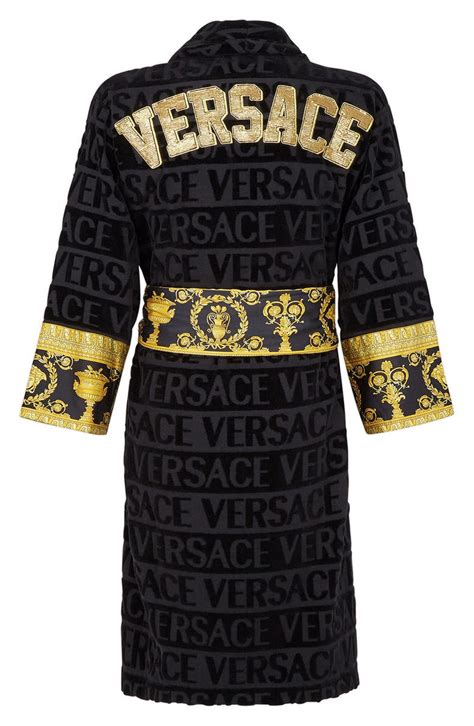 versace robe black and gold price